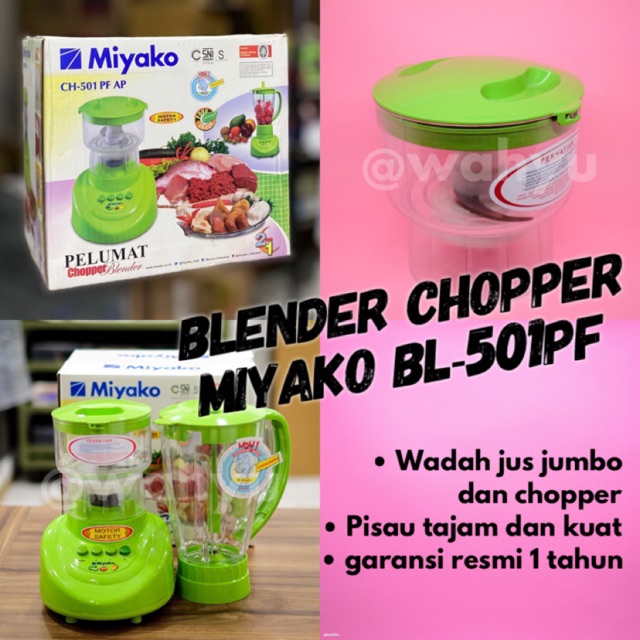 Miyako Chopper Penggiling Daging CH 501 PF AP komplit set 2 in 1