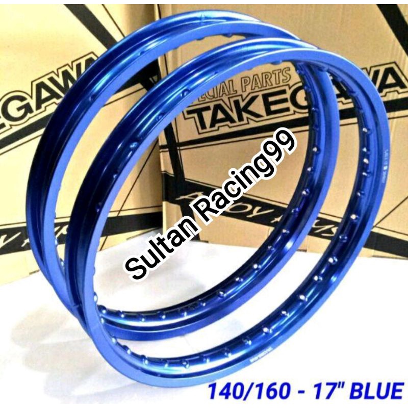 Paket Rakit Set Velg Takegawa 160/160x17Biru+Tromol Supra Fit+Ruji TDR Crome