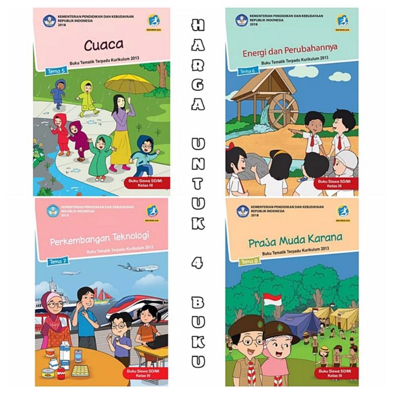 PAKET BUKU TEMATIK KELAS 3 SD TEMA 5 6 7 8 KURIKULUM 2013 REVISI KEMENDIKBUD