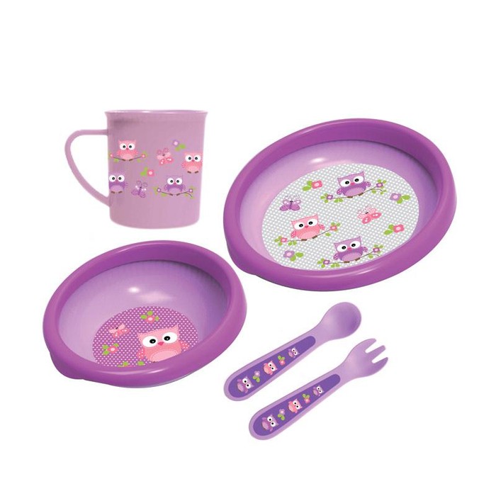 Baby Safe Mealtime Collection Baby Feeding Set | Alat MPASI | Peralatan Makan - Purple Owl