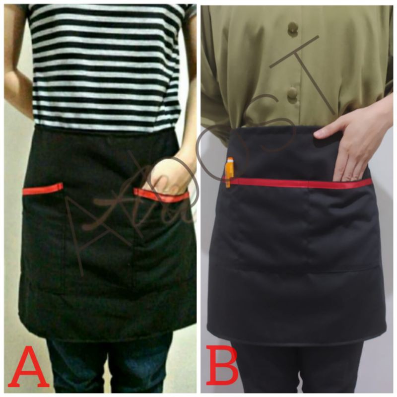 Apron Mini Celemek Waiters Apron setengah badan tanpa ring