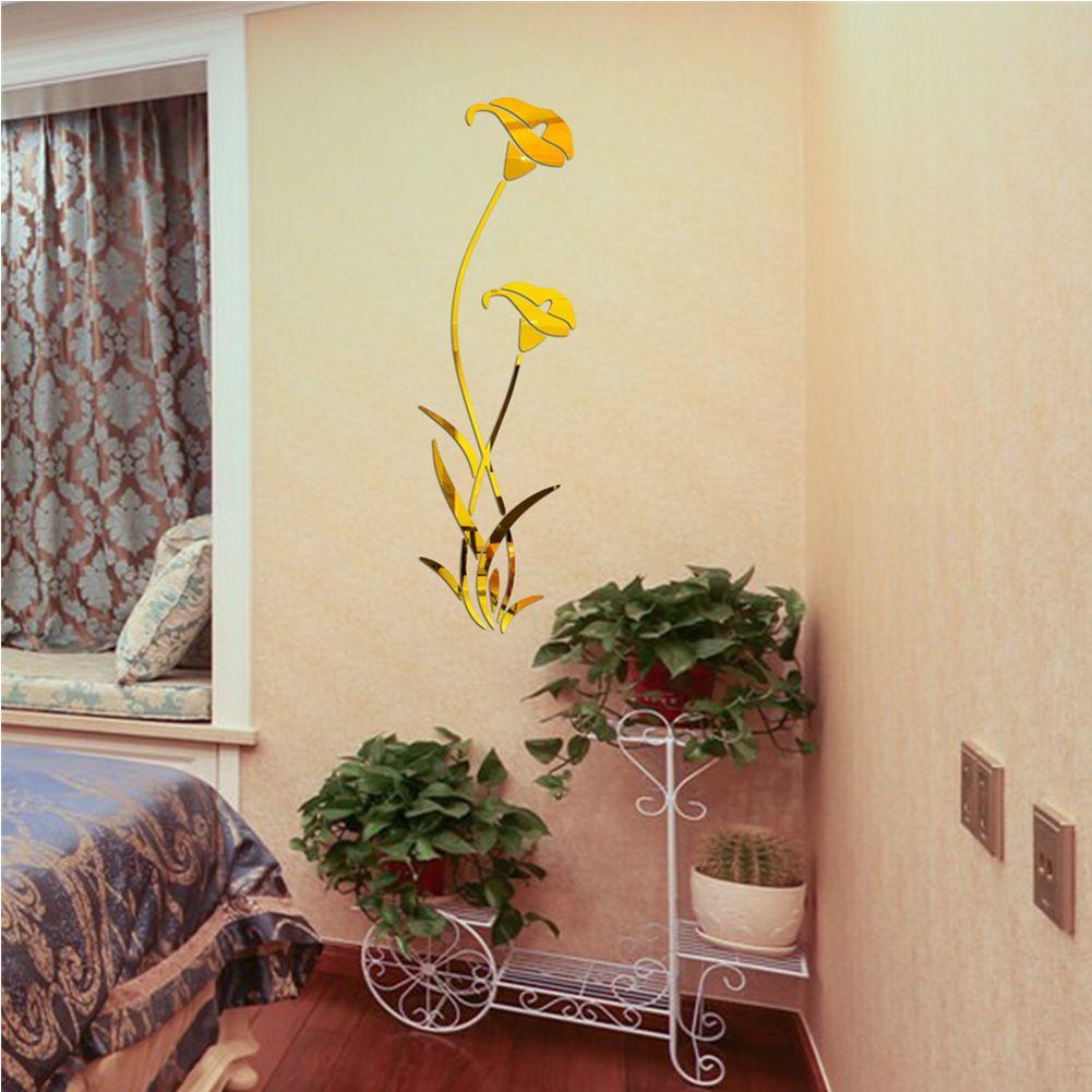 Solighter Morning Glory Mirror Wall Stiker Cermin Kombinasi Ruang Tamu Kamar Tidur Mandi Mini Sticker Cermin 3D Removable Mirror Sticker Wallpaper Cermin Reflektif