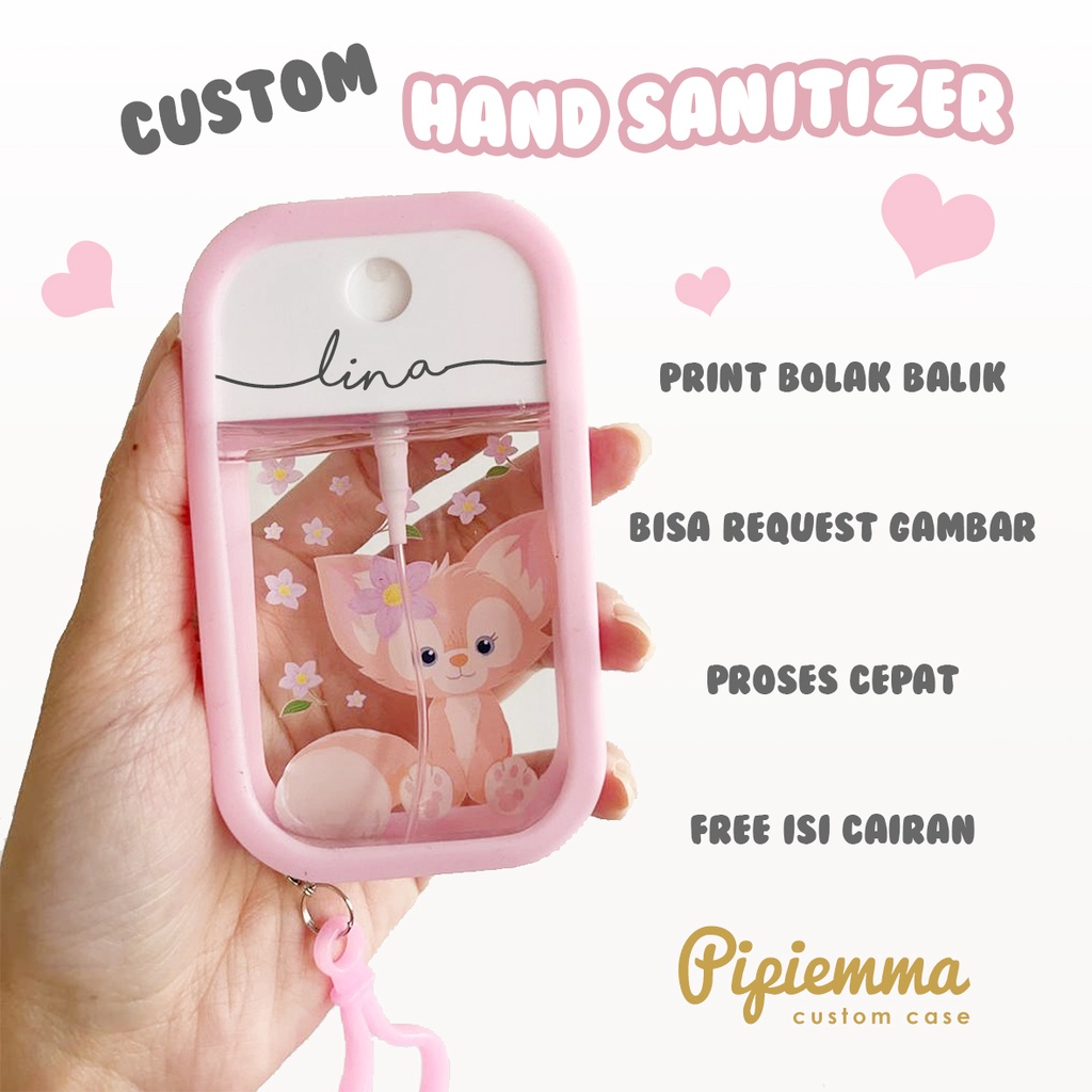 Hand sanitizer Botol Custom Gambar Spray Botol Bottle 45 ML - Version 2 / FRAMELESS Gen2 Cetak Bolak Balik 2 sisi Kado cewek cowok souvenir