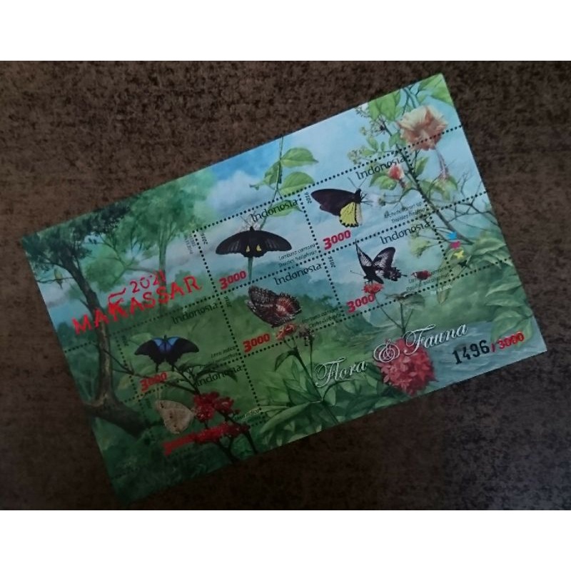 

Mini Sheet Indonesia seri Flora Dan Fauna 2016 dengan Cetak Tindih Makassar 2021