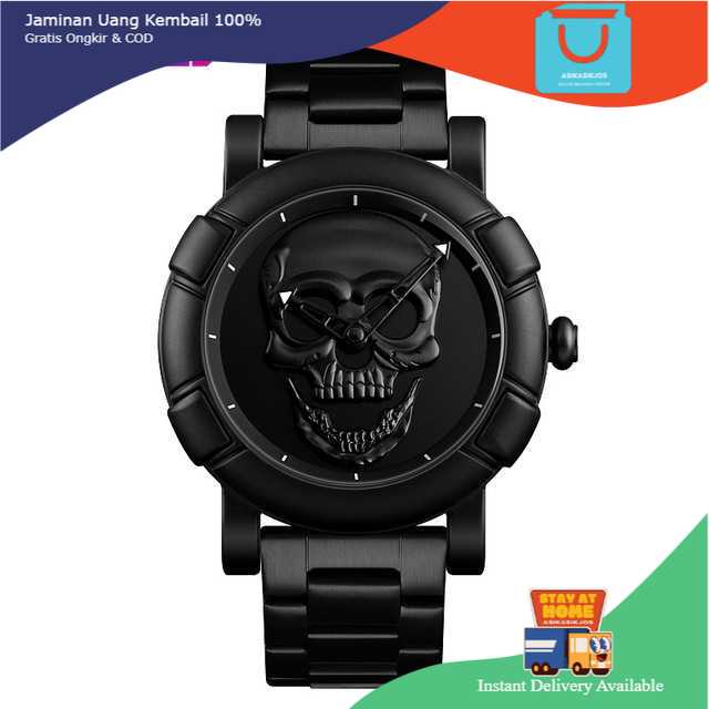SKMEI ORIGINAL Jam Tangan Analog Pria Motif Tengkorak - 9178