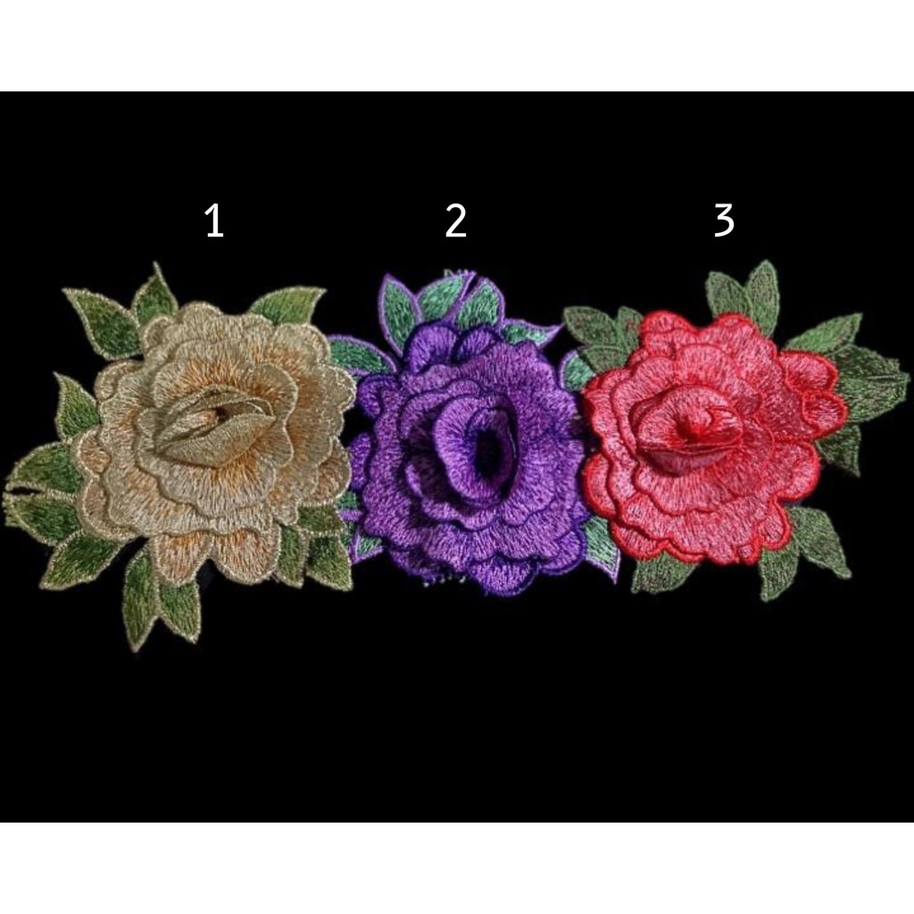Patch Bunga Besar 3D Aksesoris Hiasan Baju Bahan Kain