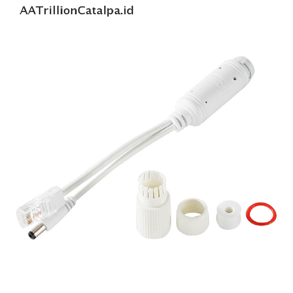 Aatrillioncatalpa 48V Ke 12V Kabel Adapter Splitter POE Power Supply Tahan Air Untuk Kamera IP