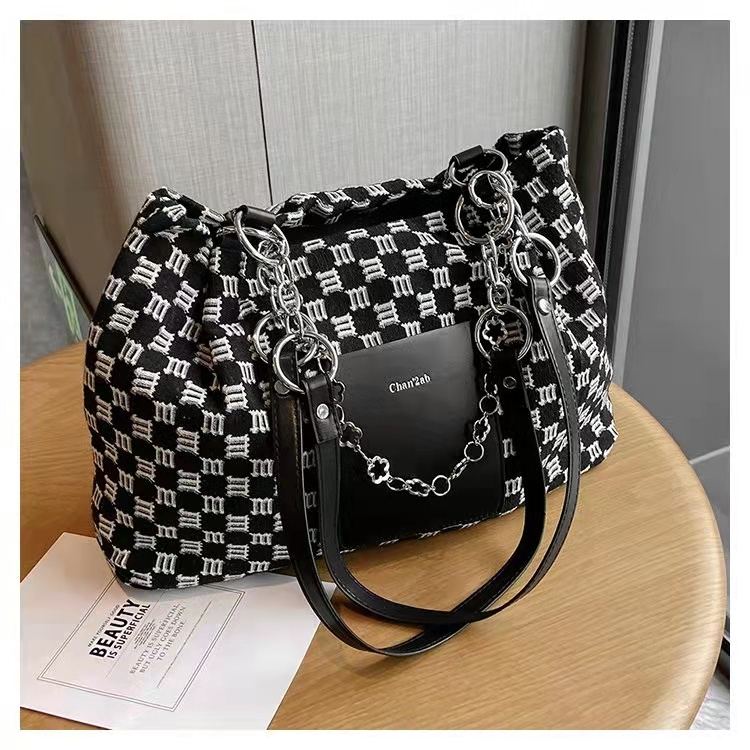 BJ62396 - BLACK/WHITE - TAS SLEMPANG WANITA FASHION KOREA CHINA IMPORT MODIS ELEGAN TERMURAH TERLARIS TERBARU BAGSTORE JAKARTA TAS BATAM ZC2396