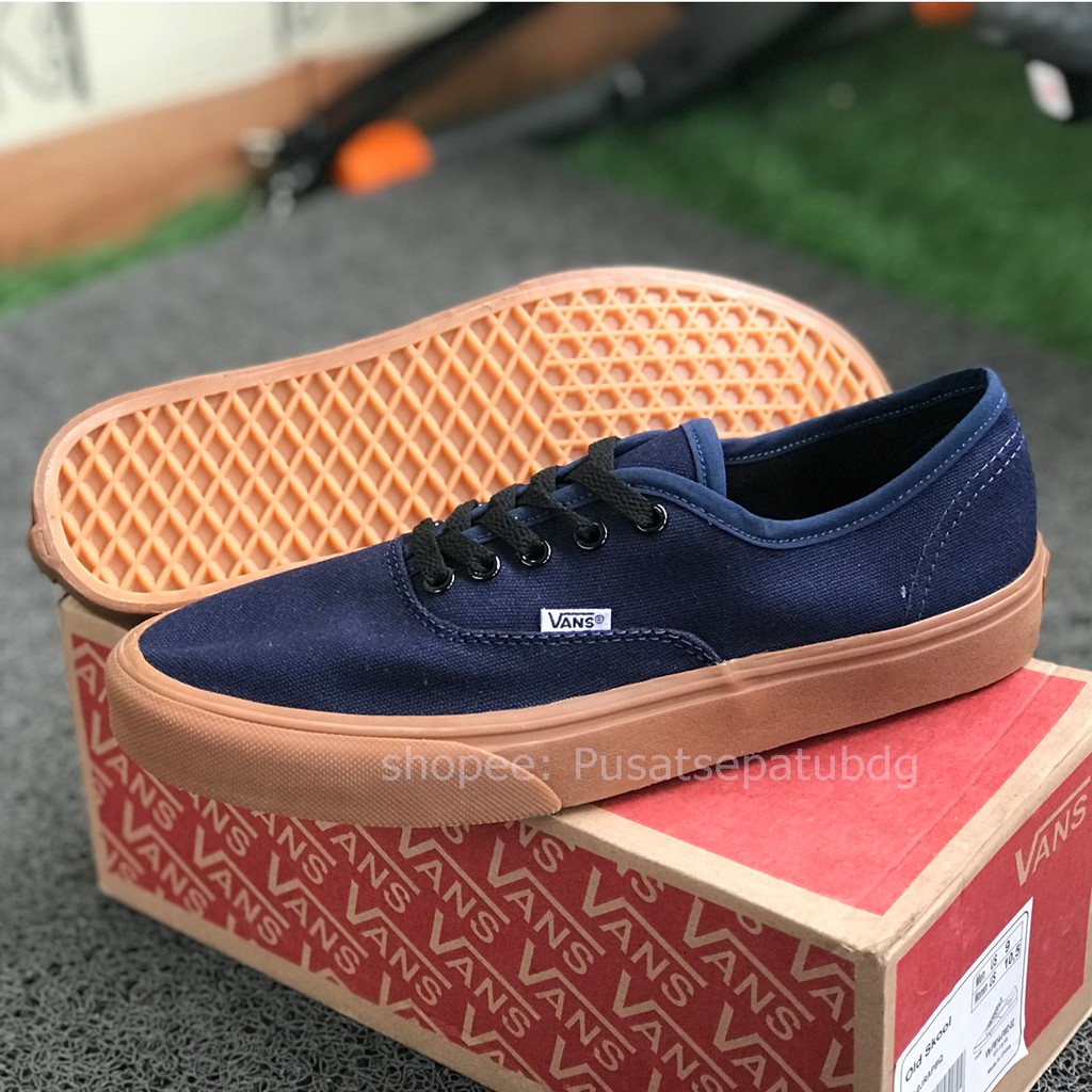 (BAYAR DITEMPAT) VANS AUTHENTIC GUM 4 WARNA BLACK NAVY MAROON GREY WAFFLE DT