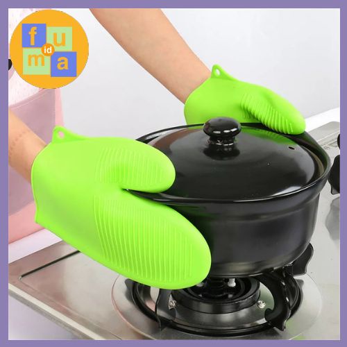 Pemegang Panci Anti Panas Sarung Tangan Silikon Silicone Gloves Oven 1PCS / sarung tangan silikon oven anti panas / pelindung tangan