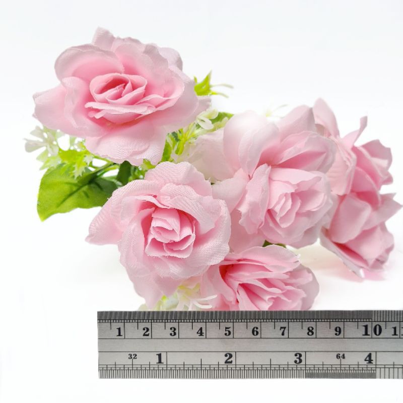 AF55 Bunga Mawar Bonica Fairy Rose Artificial Dekorasi Backdrop Properti Foto Buket Wedding