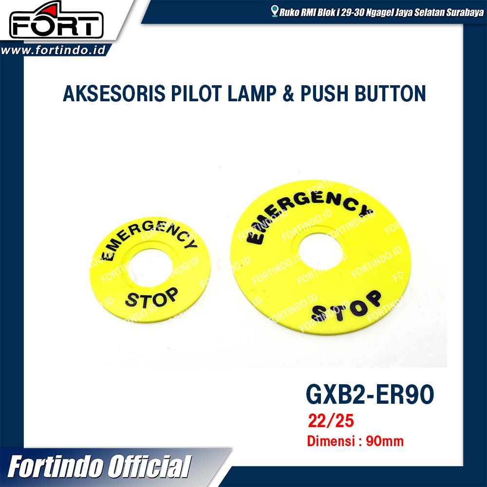 

Name Plate 90mm GXB2-ER90 Size Hole 22/25 mm MERK FORT