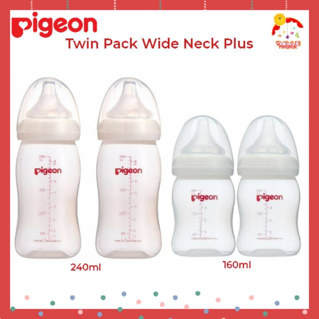 Pigeon Twin Pack Wide Neck Plus 160ml &amp; 240ml