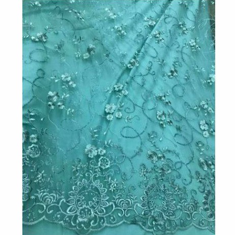 Kain Kebaya Brokat Mewah Motif Bunga Akar  / French Lace / TILE PRANCIS Meteran