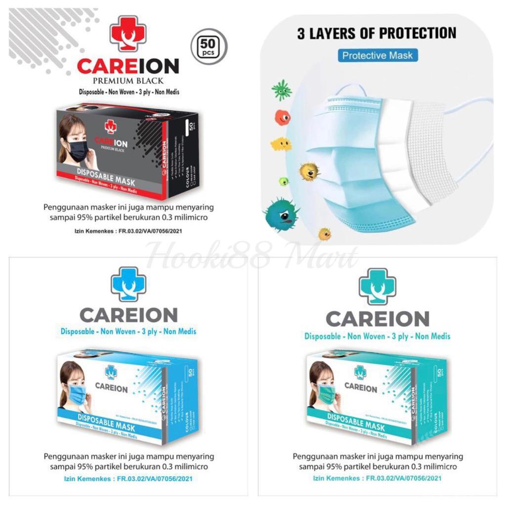 CAREION Masker 3Ply EARLOOP Disposable Masker