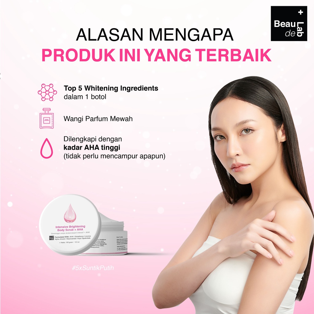 Beaudelab Intensive Brightening Body Scrub + AHA | Pemutih Kulit Instan Cepat NewLab New Lab