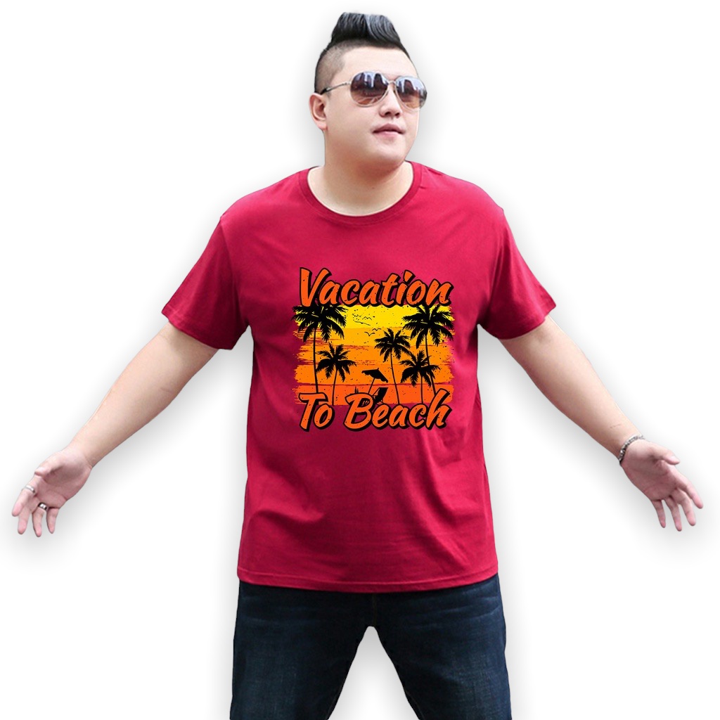 Baju Kaos Pria Jumbo Vacation Tshirt Bigsize XL XXL Distro DTF