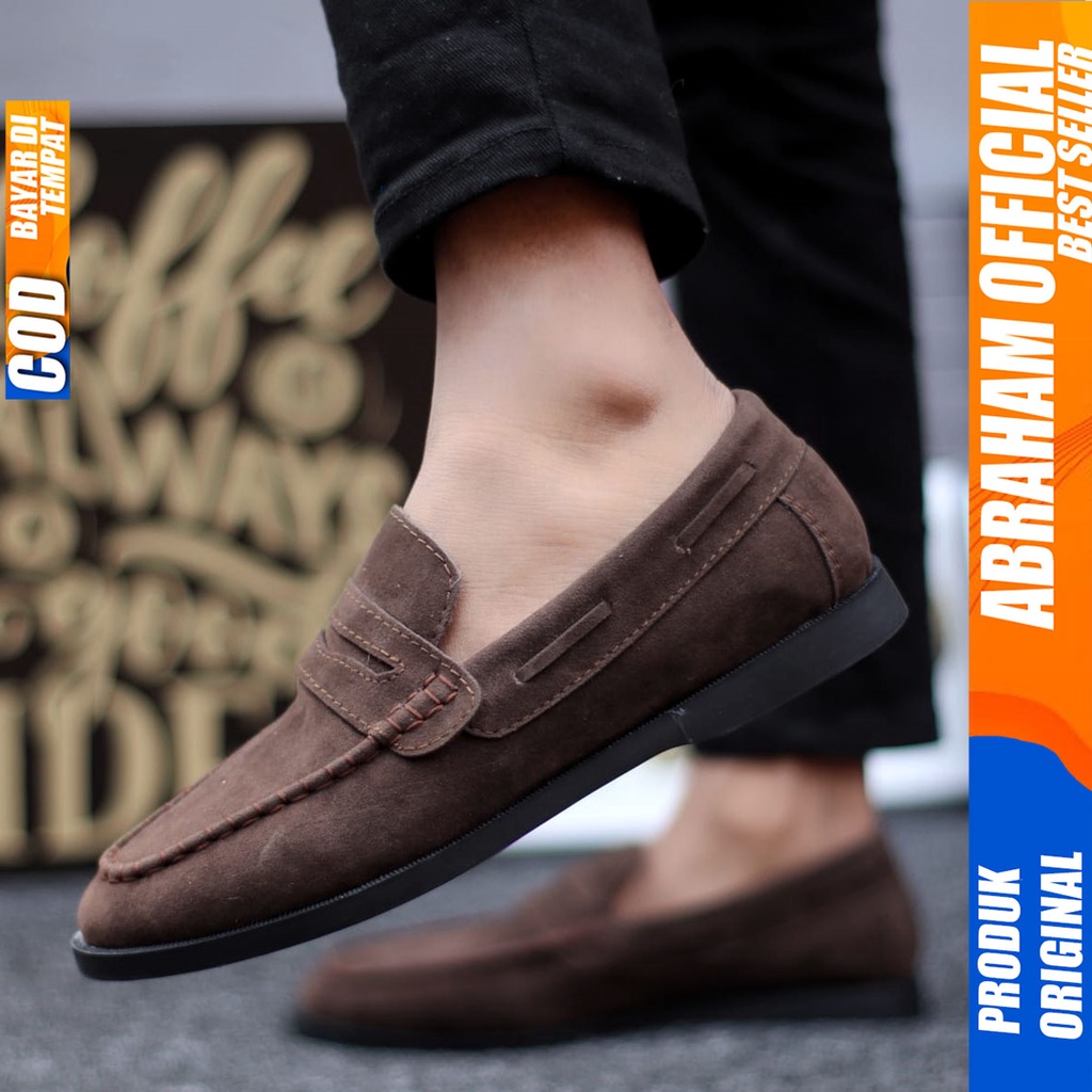 Sepatu Formal Kerja Casual Pantofel Hitam Pria Abraham Domin