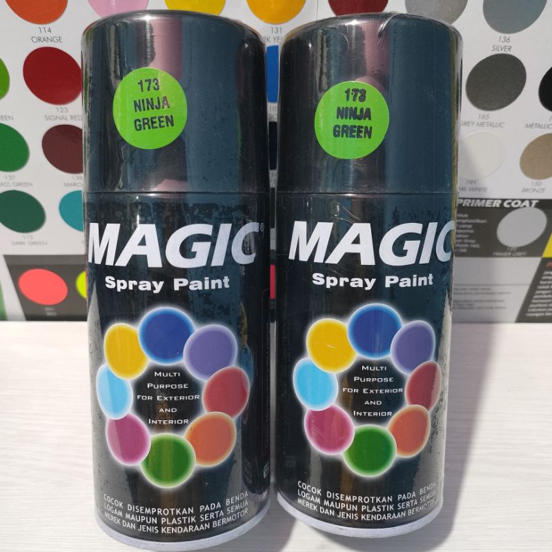 Magic Spray Paint Pilox Pilok Magic Ninja Green Hijau 173 300cc Cat Semprot Serbaguna Magic Ukuran Besar 300 cc