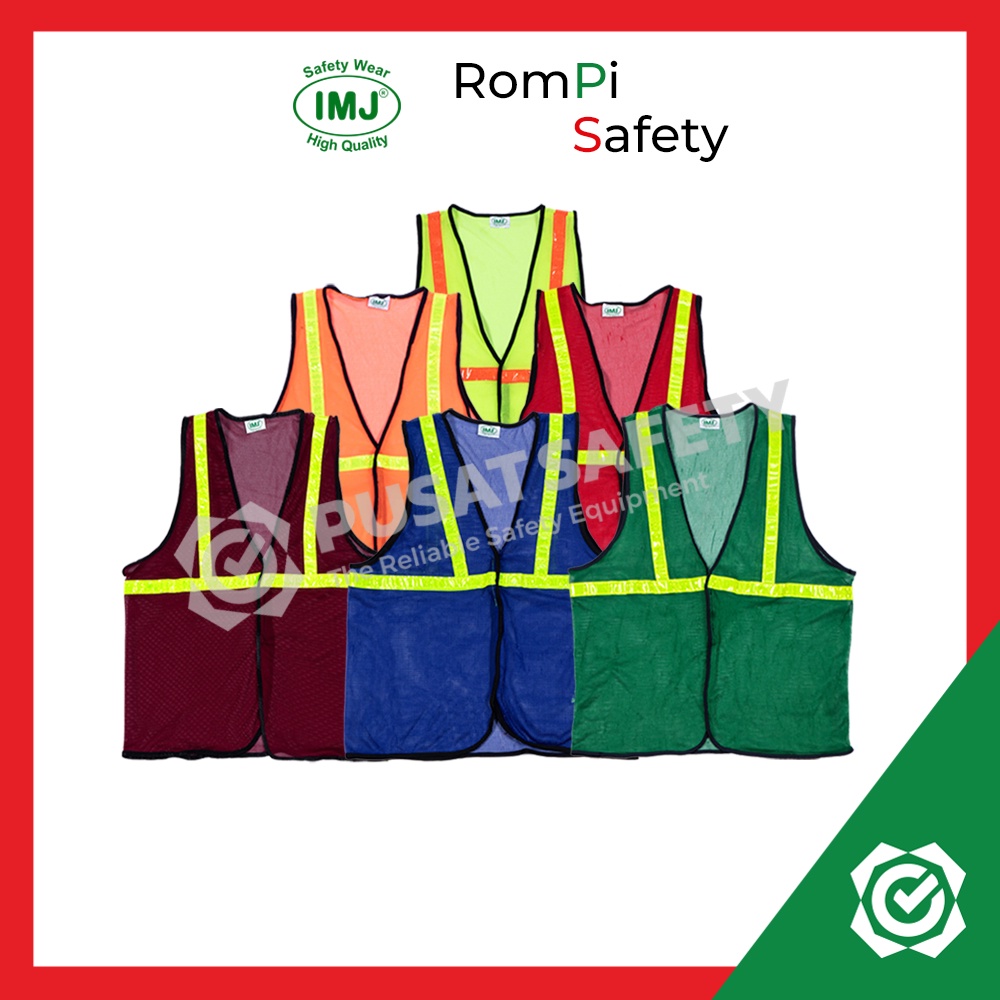 Rompi Safety Proyek Jaring Halus 6 Warna Allsize