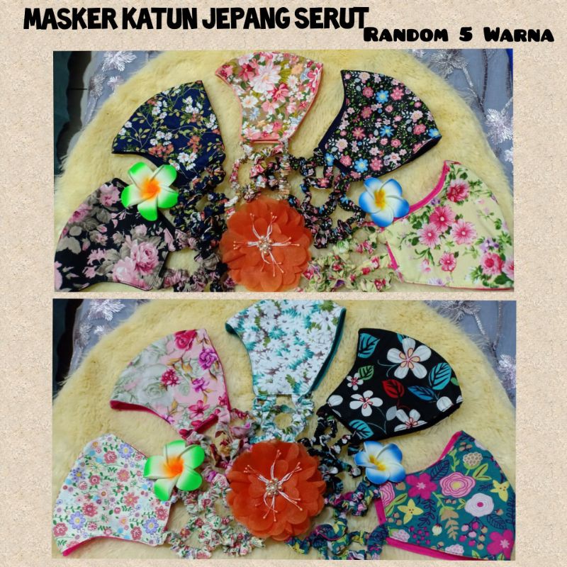 Paket Masker Katun jepang serut isi 5 Random