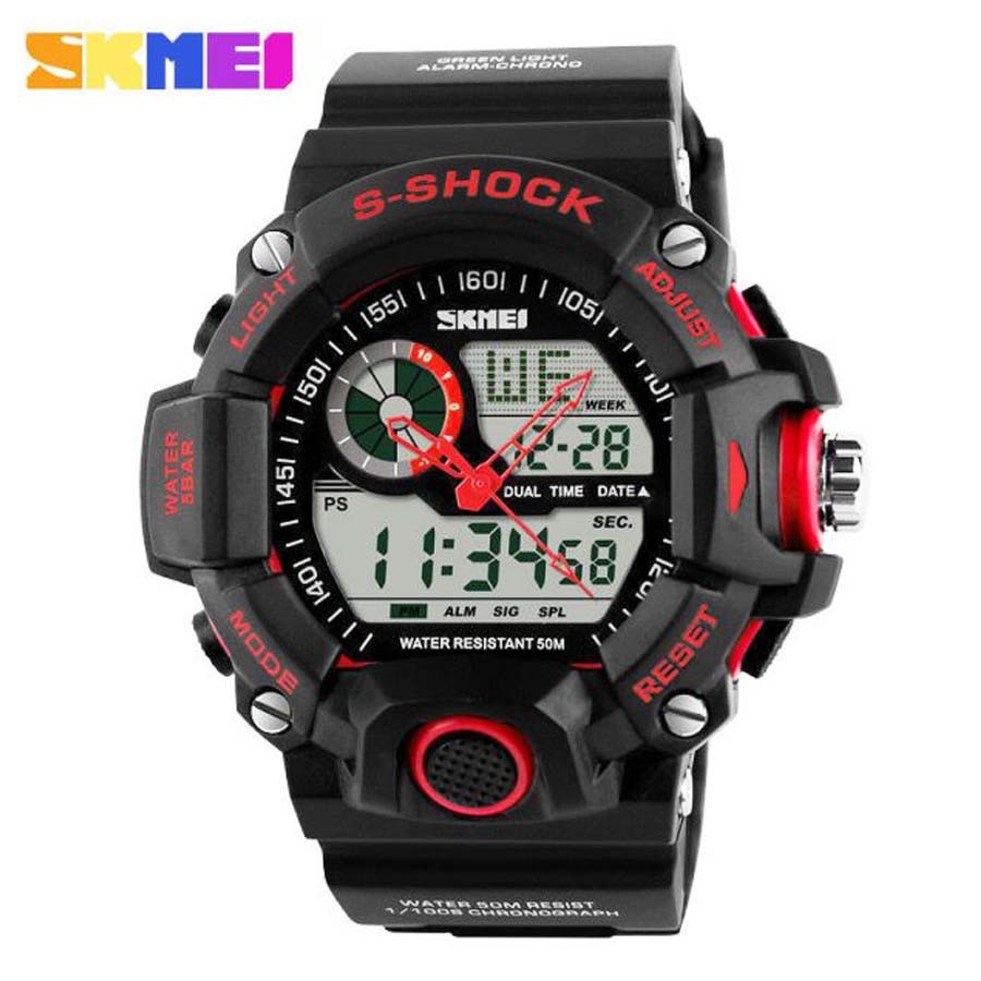 Jam Tangan Pria 1029  Digital Analog Olahraga Sport Anti Air  - Waterproof LED Watch