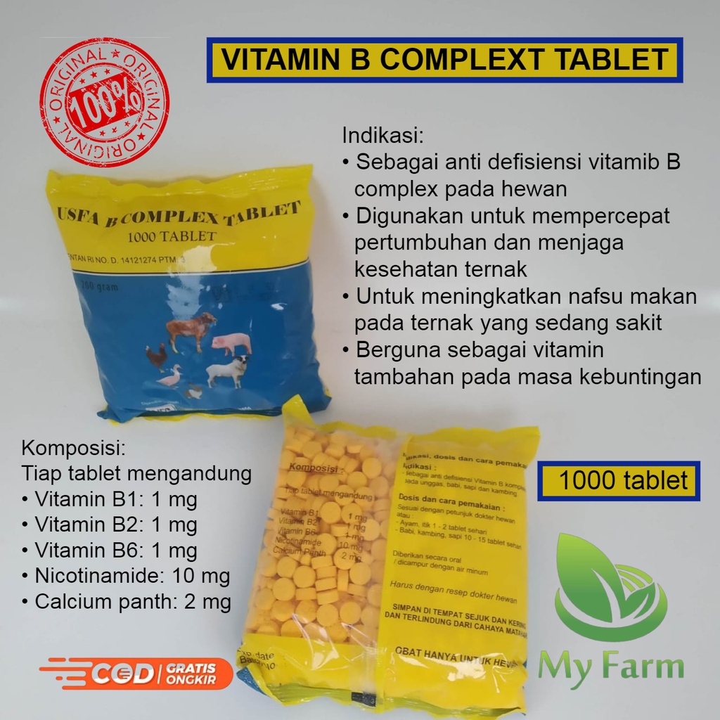 Jual Vitamin B Complex Pil Isi 1000 Tablet Obat Multivitamin ...