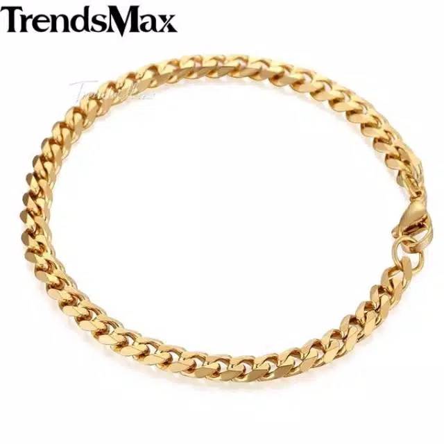 GELANG RANTAI EMAS GOLD KECIL MEWAH TITANIUM IMPORT 