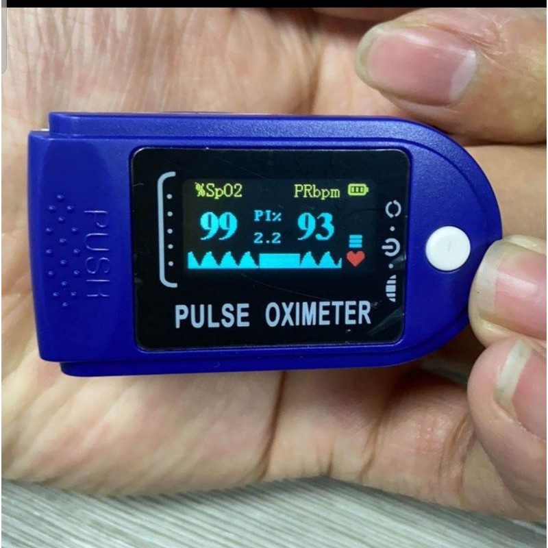 Fingertip pulse Oximeter monitor Alat Ukur Kadar Oksigen dan pengukur detak jantung Led Grafik