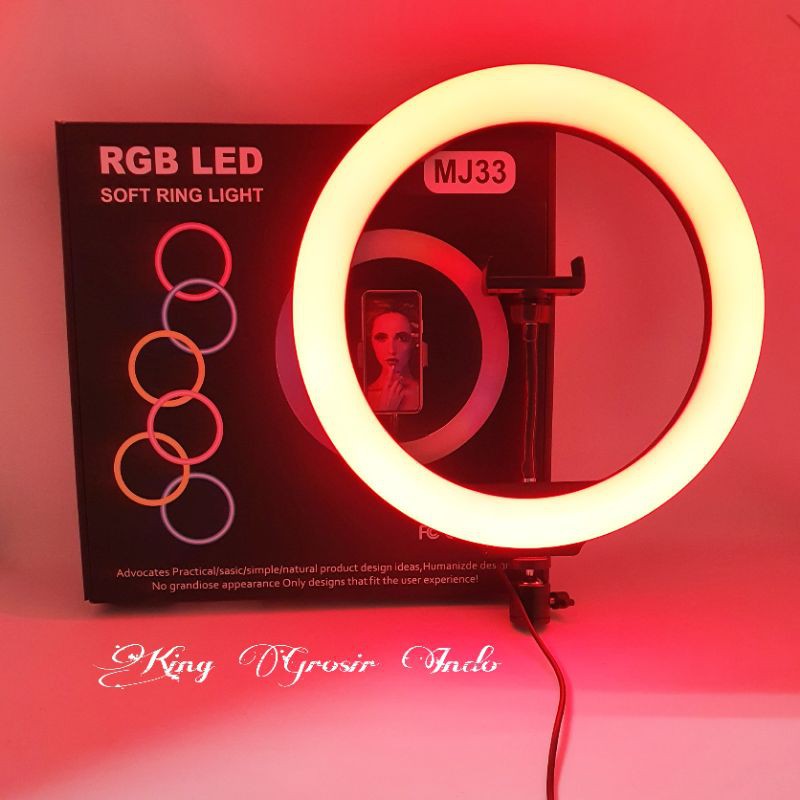 Soft Ring Light RGB LED MJ33 Ring 33 CM 13 Inch ( Tanpa Tripod ) Lampu Selvie