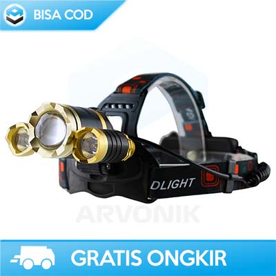 SENTER HEADLAMP 10000 LUMENS TAFFLED CREE XM-L 4 MODE PENERANGAN ORI