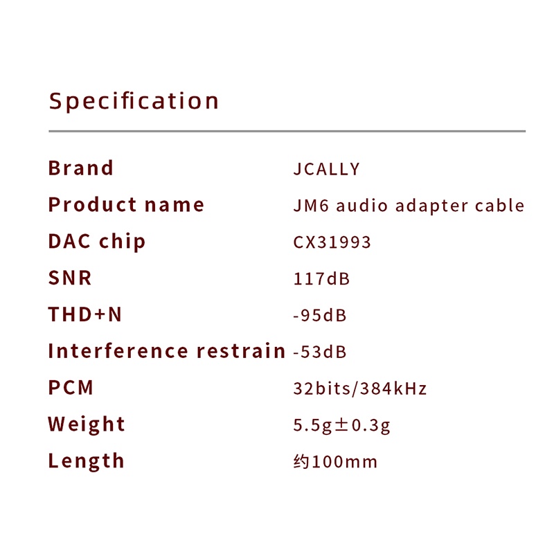 JCALLY JM6 Type-C to 3.5mm CX31993 DAC alt CX Pro JA04 JM04 Pro