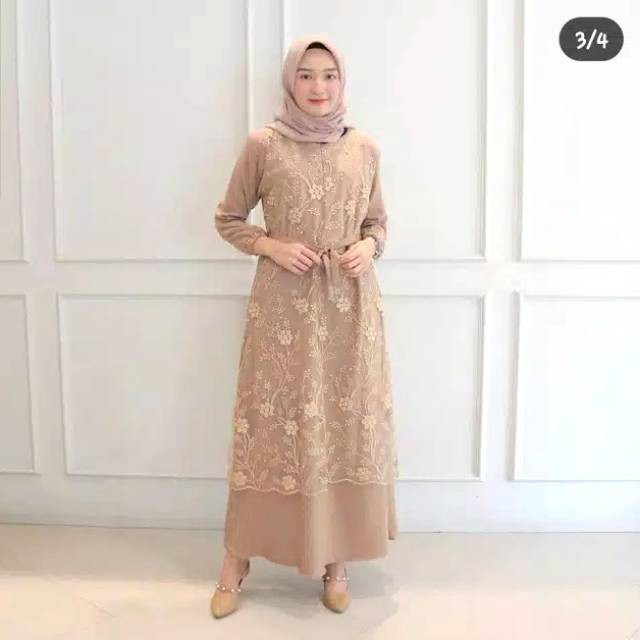 GAMIS SWAN TILE DRESS MOSCREPE PREMIUM / GAMIS MOSCREPE // GAMIS BROKLAT // GAMIS BRUKAT