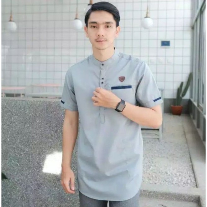 Baju Koko Kurta Dewasa Lengan Pendek Material Catton Adem Serap Keringat