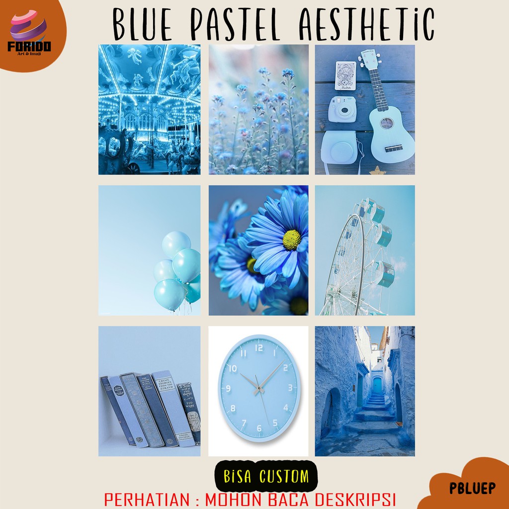 Poster Aesthetic | Poster Dinding | Poster Hiasan Dinding Estetik Serial Blue Pastel Aesthetic