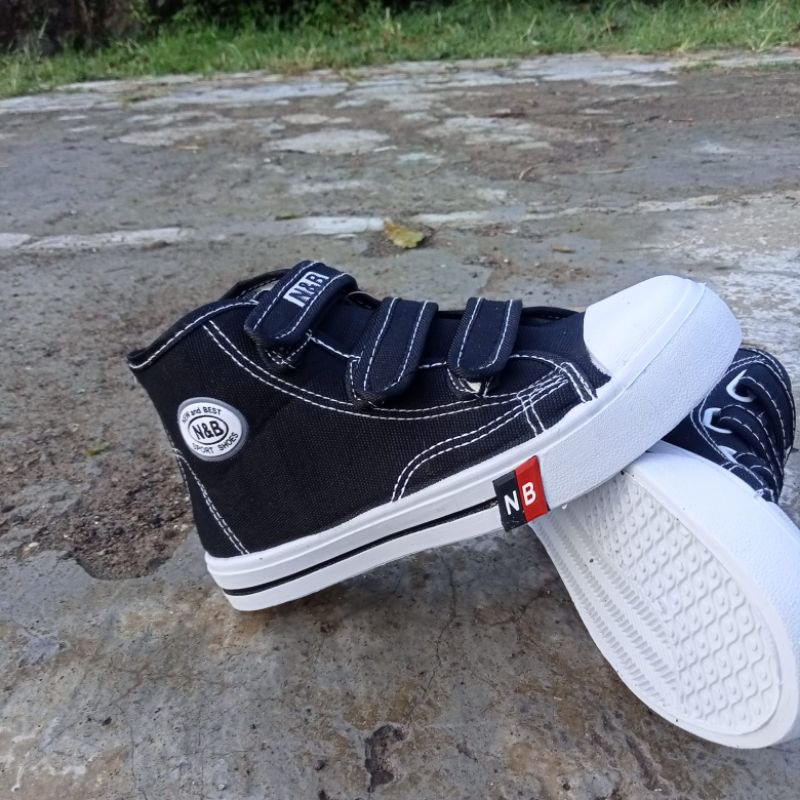 Sepatu sekolah NB bot perekat sneaker pria wanita Kanvas new size khusus