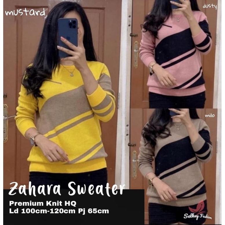 ZAHARA SWATER Rajut//Cardigan//Rajut Wanita//Ponco//Baju Rajut//Blouse Rajut