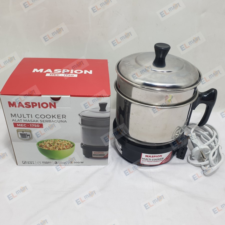 Maspion Multi Electric Travel Cooker MEC 1750 - MEC1750 Mug Steamer Panci Pengukus Penghangat Multi Cooker Serbaguna