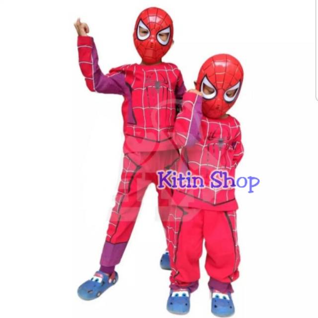 Kostum Anak Spiderman / Baju Kostum / Setelan Kostum Anak Cowo / Kostum Anak Superhero