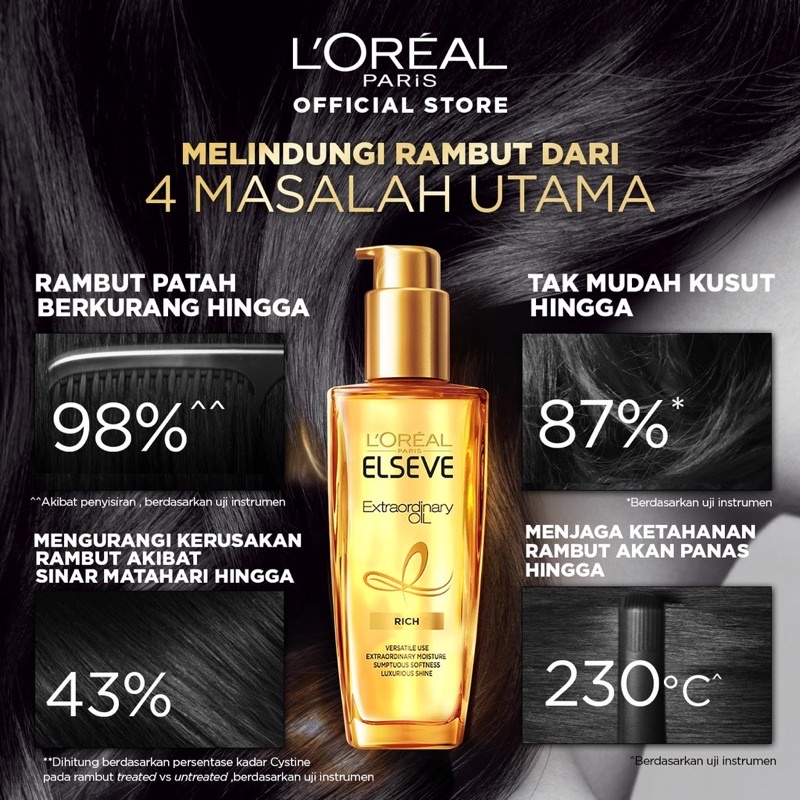 Loreal Paris Elseve Extraordinary Oil Gold Hair Treatment Serum - 100ml - Perawatan Rambut Loreal