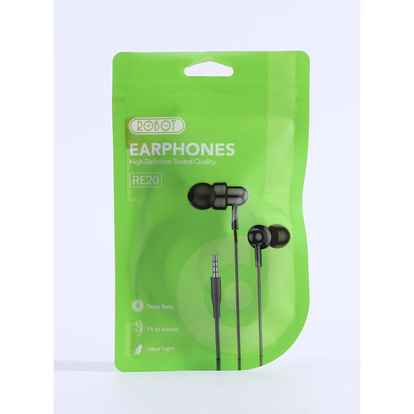 Handsfree HF Robot RE20 Headset In-Ear Deep Bass Ultra Light Earphone