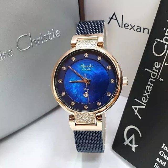 JAM TANGAN ALEXANDRE CHRISTIE WANITA  AC2752 NAVY ROSEGOLD