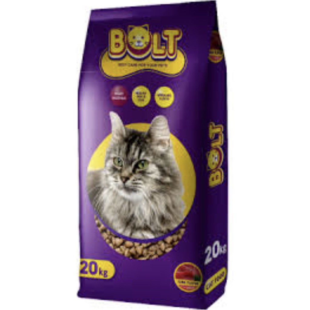 [GOSEND] Makanan Kucing Bolt 20 kg Cat Food 20kg Bolt Karungan Bentuk Ikan Bentuk Donat