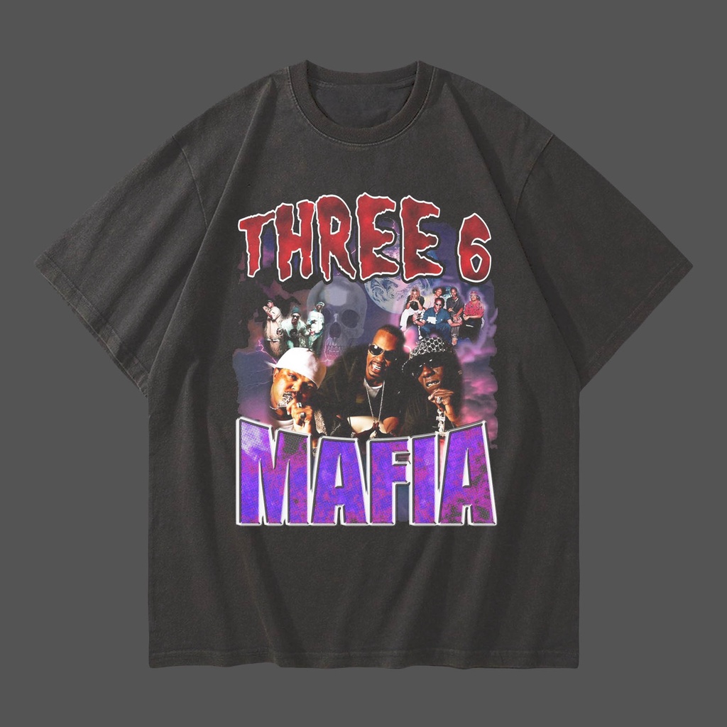 THREE MAFIA RAP TEE VINTAGE STYLE OVERSIZED T-SHIRT