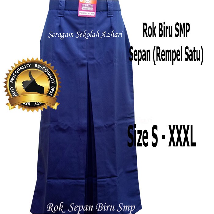 Rok SMP Panjang Biru Span-Rok SMP Span Biru-Rok Span SMP-Rok Sekolah SMP-Seragam SMP Perempuan