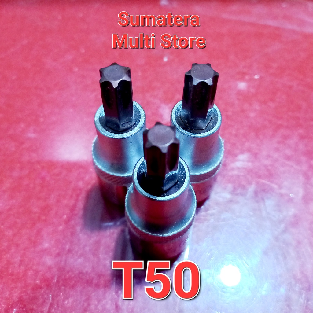 Lippro Mata Shok L Bintang T50 1/2 inchi - Mata Sock Sok Shock Segi Banyak Buka Baut Cakram Yamaha