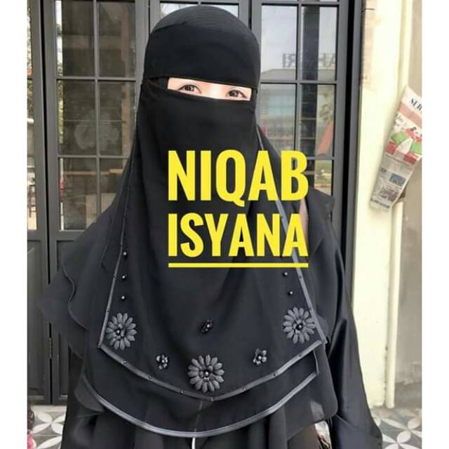 Niqab isyana. Cadar niqab bandana list. Cadar bandana sifon