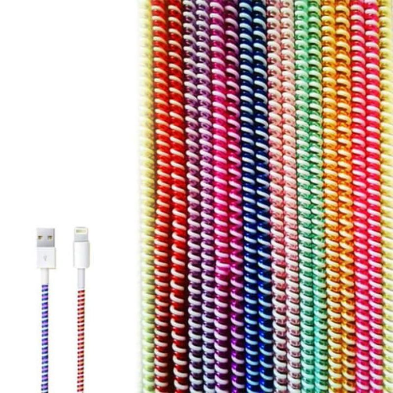 PELINDUNG KABEL HP CHARGER / SPIRAL CORD PROTECTOR COLOR SATU WARNA KLIK CEK OUT 3 PCS UNTUK SATU KABEL CHARGER