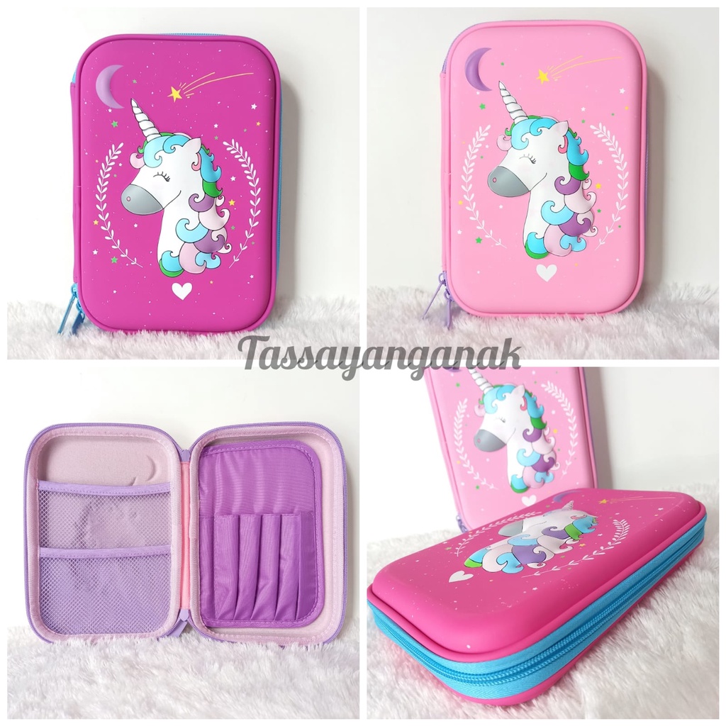 Kotak Pensil Donut Ice Cream Cake Unicorn 3d tempat pensil unicorn 3d bahan EVA kado ultah anak perempuan hardtop unicorn 3d keren import berkualitas