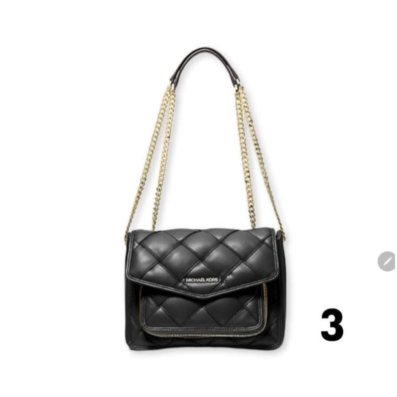 Tas MK Regina Medium Flap Shoulder Bag Black Original